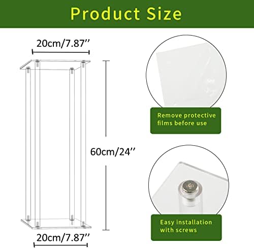 2 Pack 24 Inch Tall 8 Inch Diameter Acrylic Flower Stand