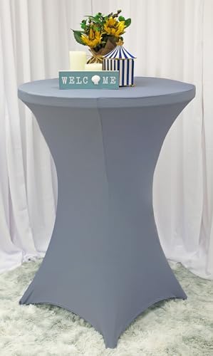 Dusty Blue 30 in x 42 in Cocktail Highboy Spandex Table Cover