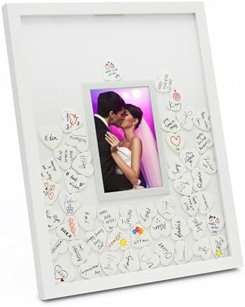 MIMOSA MOMENTS Autograph Picture Frame White 80 Hearts