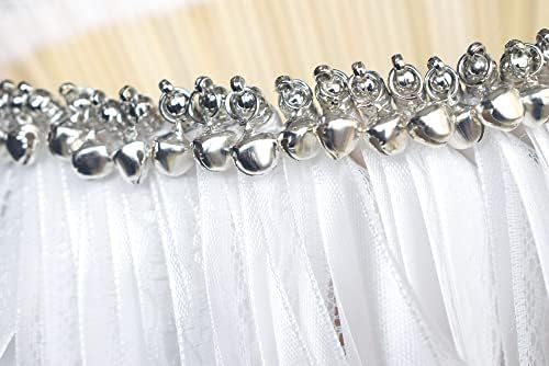 Kingsnow 100 Pieces Wedding Ribbon Wands with Silver Bell