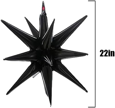5 Pcs Black Star Balloons for Party Decorations