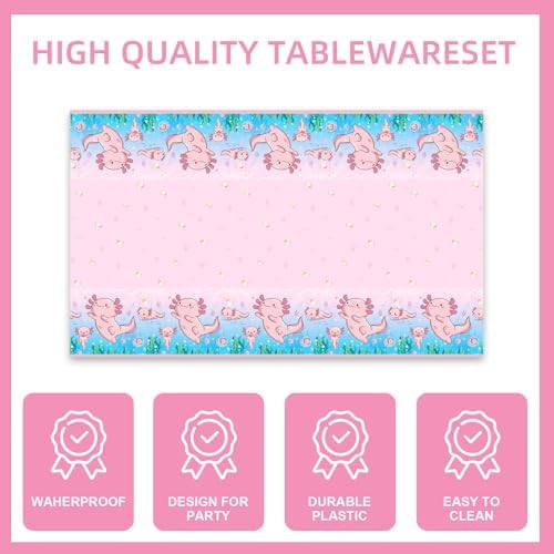 141Pcs Pink Axolotl Birthday Party Supplies Set