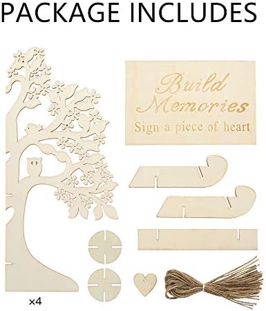 NUPTIO Rustic Guest Book Alternative with Heart Drop Box