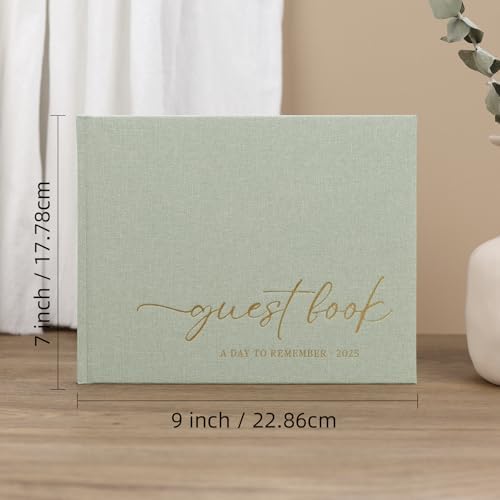 Elegant Guest Book with Linen Cover and 100 Pages