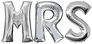 34in Silver Mrs Letter Balloon Kit Wedding Decor