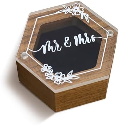 Rustic Wooden Ring Box for Wedding Day and Proposal