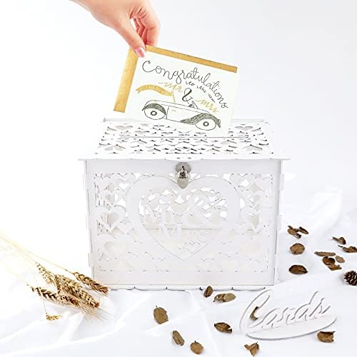 Ywlake Wedding Card Box Holder with Sign Mr Mrs Style