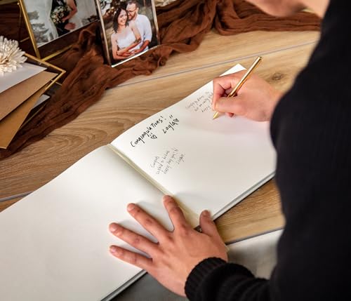 MUUJEE Personalized Guestbook - Charcoal Hard Cover with Bookmark