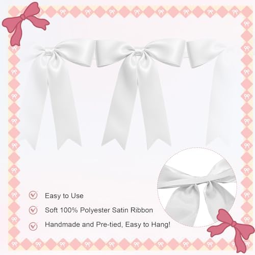 2 Strings 16PCS White Bow Garland Decorations for Events
