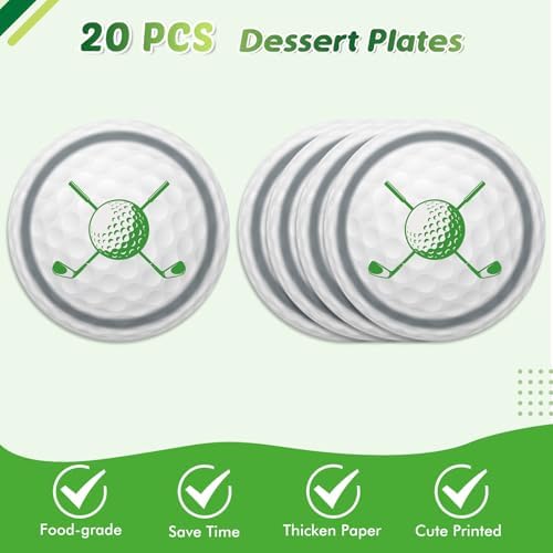 Golf Party Plates Napkins Tablecloth 62PCS Set