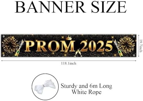 OFILA 2025 Prom Banner 118x197 Inches Black Gold