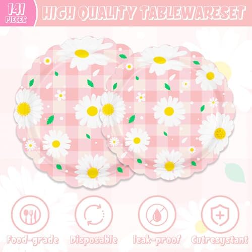 121Pcs Daisy Birthday Party Decorations Set
