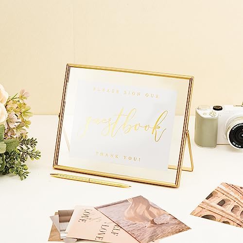Calculs Gold Floating Picture Frame Wedding Guest Book