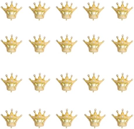 20Pcs Mini Crown Foil Balloons Gold Party Decorations