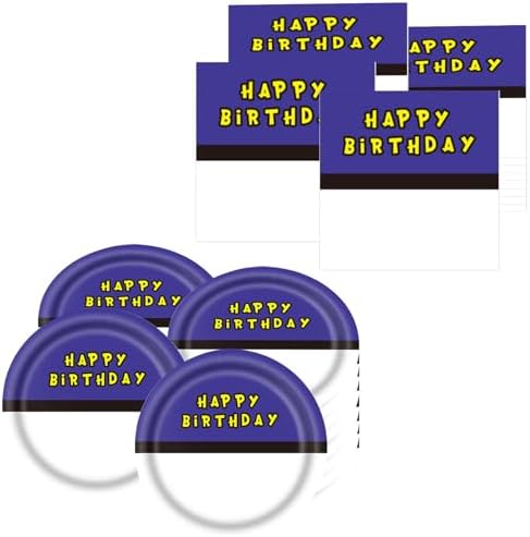 Purple Cartoon Animation Birthday Party Tableware Set
