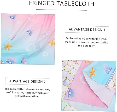 OFFSCH Mermaid Theme Tablecloth for Birthday Parties