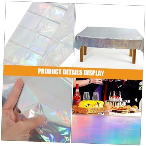 PRETYZOOM 2Pcs Iridescent Tablecloth Set for Birthday Parties