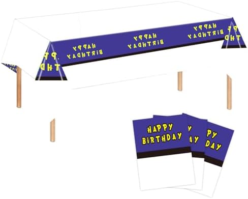 Purple Cartoon Animation Birthday Party Tableware Set