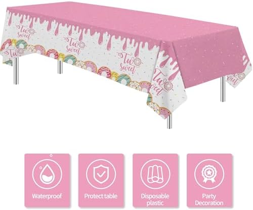 Donut 2nd Birthday Tablecloth Set 3 Pack