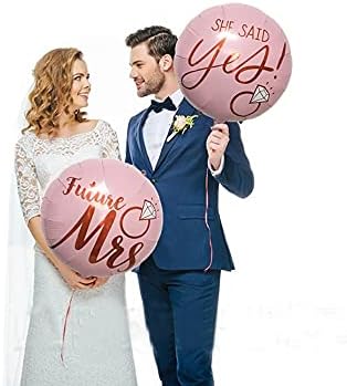 Diamond Ring Foil Balloon Set 5pcs Bridal Shower Decor