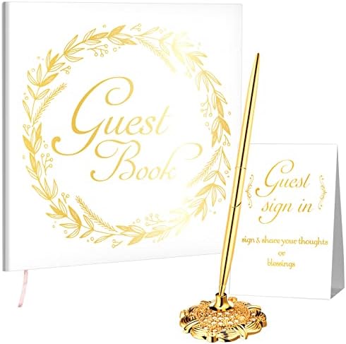 Wedding Guest Book with Pen and Table Cards 9x9 Inch