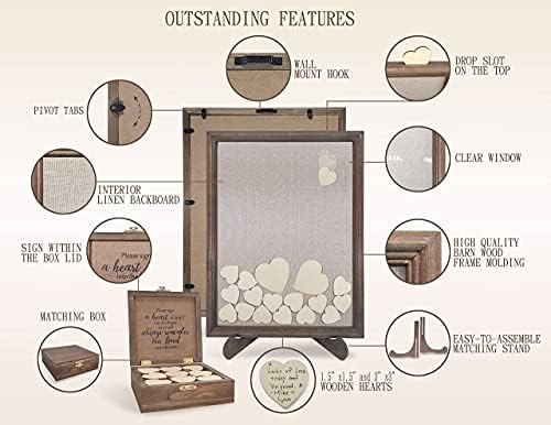 Rustic Barn Wood Drop Top Guest Book Frame