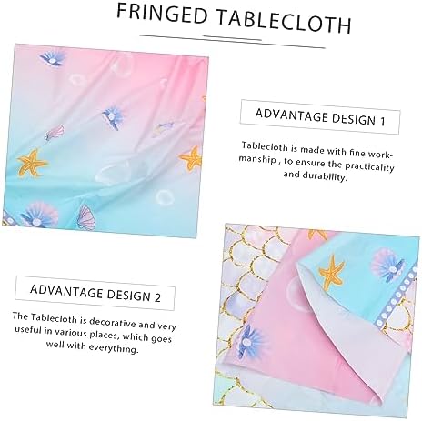 MAGICLULU Mermaid Themed Birthday Party Tablecloth for Boys and Girls