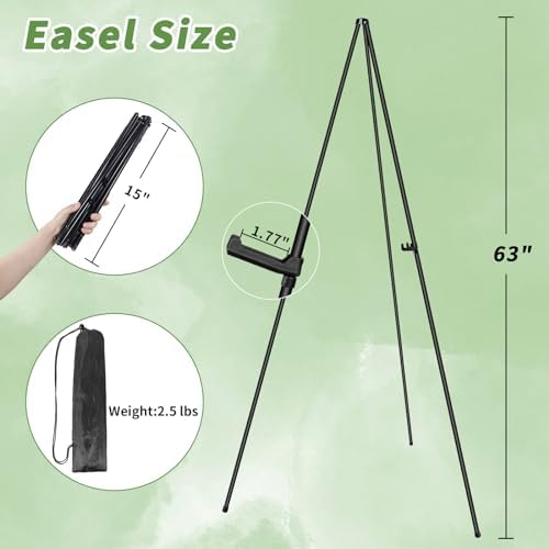 PUJIANG 6 Pack Foldable Art Easels with Case