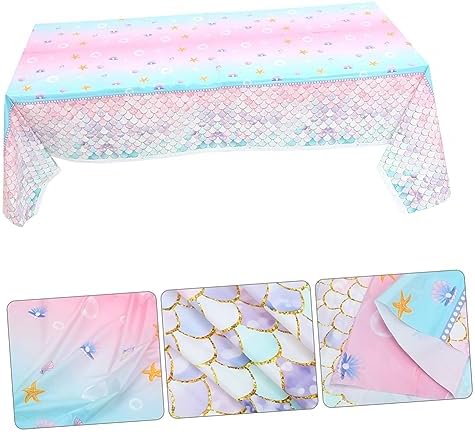 MAGICLULU Mermaid Tablecloth for Birthday Parties