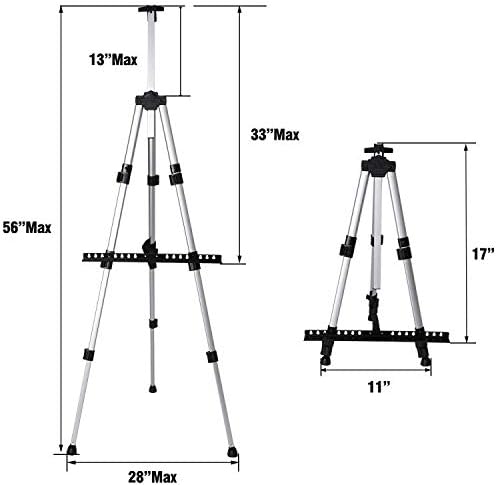 Everdragon Adjustable Artist Easel Stand 17-56 Inches 2 Pack