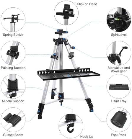 PATIKIL Artist Easel Stand with Detachable Tray and Adjustable Height