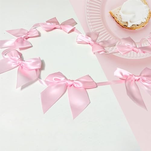 Pink Bow Banner Garland 2 Strings with 13 Pink Bows Each