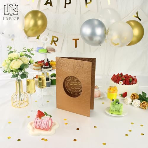 Irene Dark Gold Guest Book with Stickers for Parties