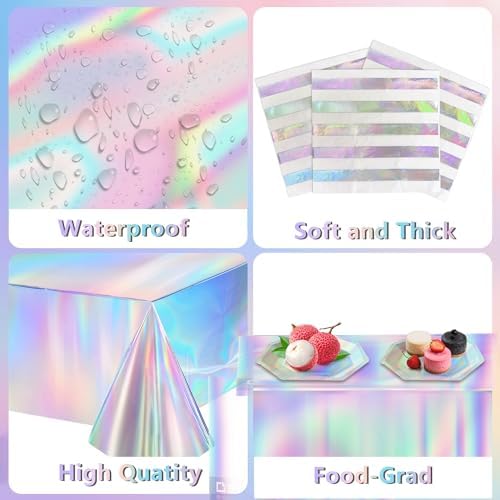 Iridescent Party Supplies Set for 12 Guests