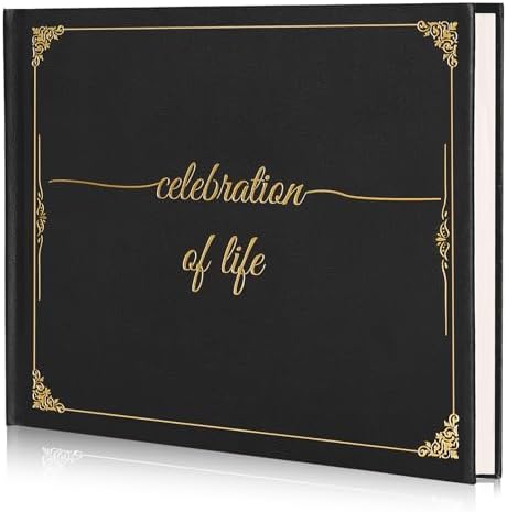 C2U Celebration of Life Guest Book with Memory Table Sign and Pen