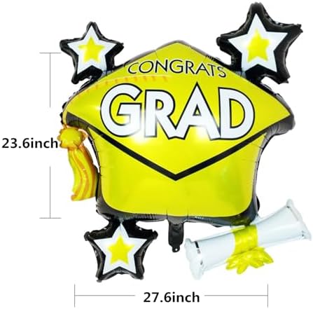 Soochat Graduation Cap Balloon 2Pcs Gold