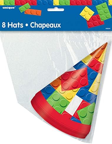Building Blocks Birthday Party Hats Pack of 8