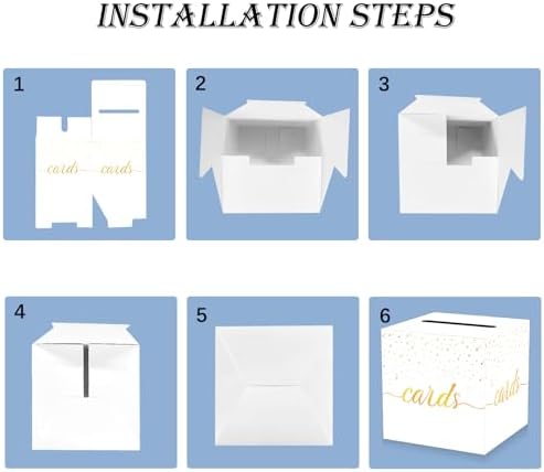 Elegant White Wedding Card Box with Shooting Stars