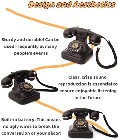 RetroVox Audio Guest Book Wedding Phone Black