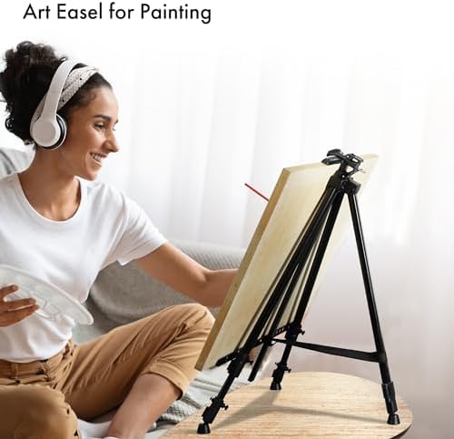 ARTIFY 66 Inch Double Tier Easel Stand Black 2Pack