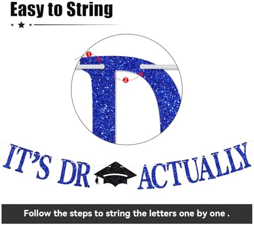 Dr Actually Graduation Banner with Glitter and Hat
