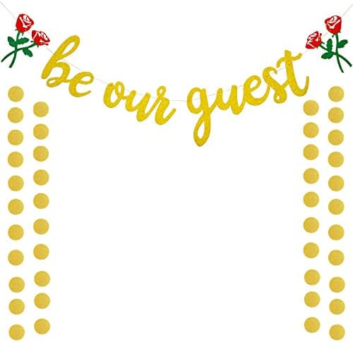 Be Our Guest Gold Sign Banner - Party Decoration