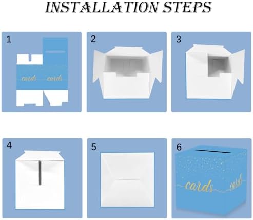 Light Blue Card Box for Wedding and Party Use