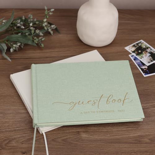 Elegant Guest Book with Linen Cover and 100 Pages