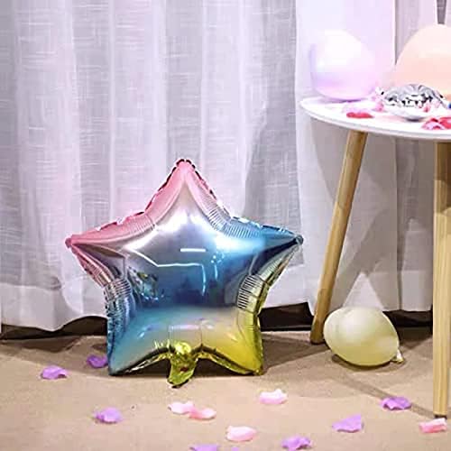 18 Inches Gradient Rose Star Shaped Foil Balloons 10pcs