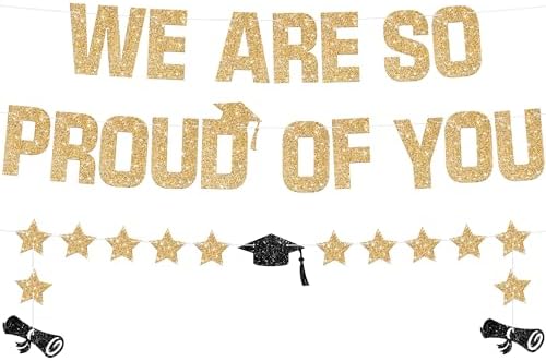 KatchOn Glitter Gold We Are So Proud of You Banner 10 Feet