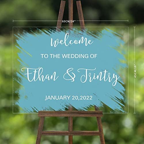 Custom Acrylic Wedding Welcome Sign 18x24 Inch