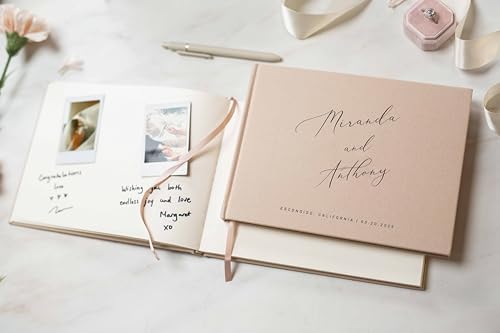 Personalized Linen Guest Book for Wedding Ceremony