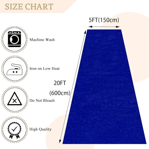 MODFUNS Royal Blue Velvet Aisle Runner 5x20FT Wedding Carpet