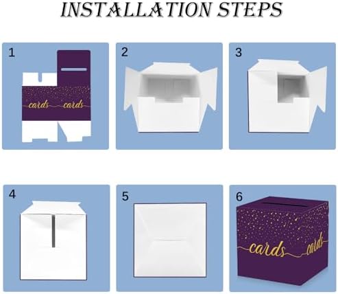 Purple Card Box Wedding Party Storage Box